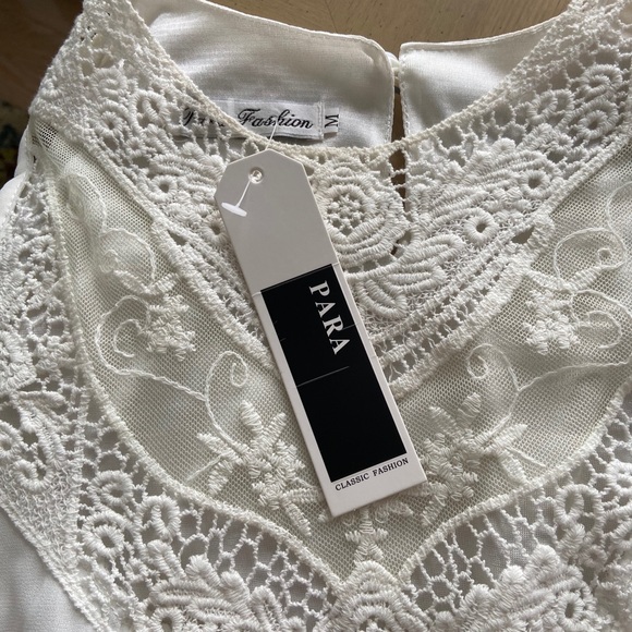 NWT Lovely Off White Embroidered Sleeveless Top M - Picture 11 of 16